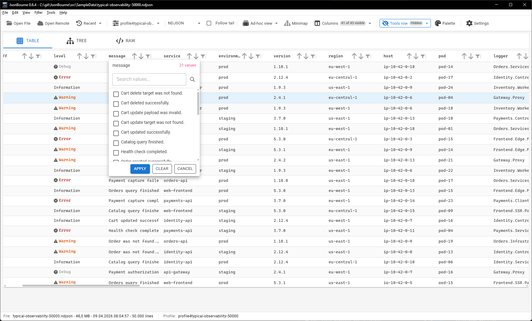 JsonBourne Screenshot